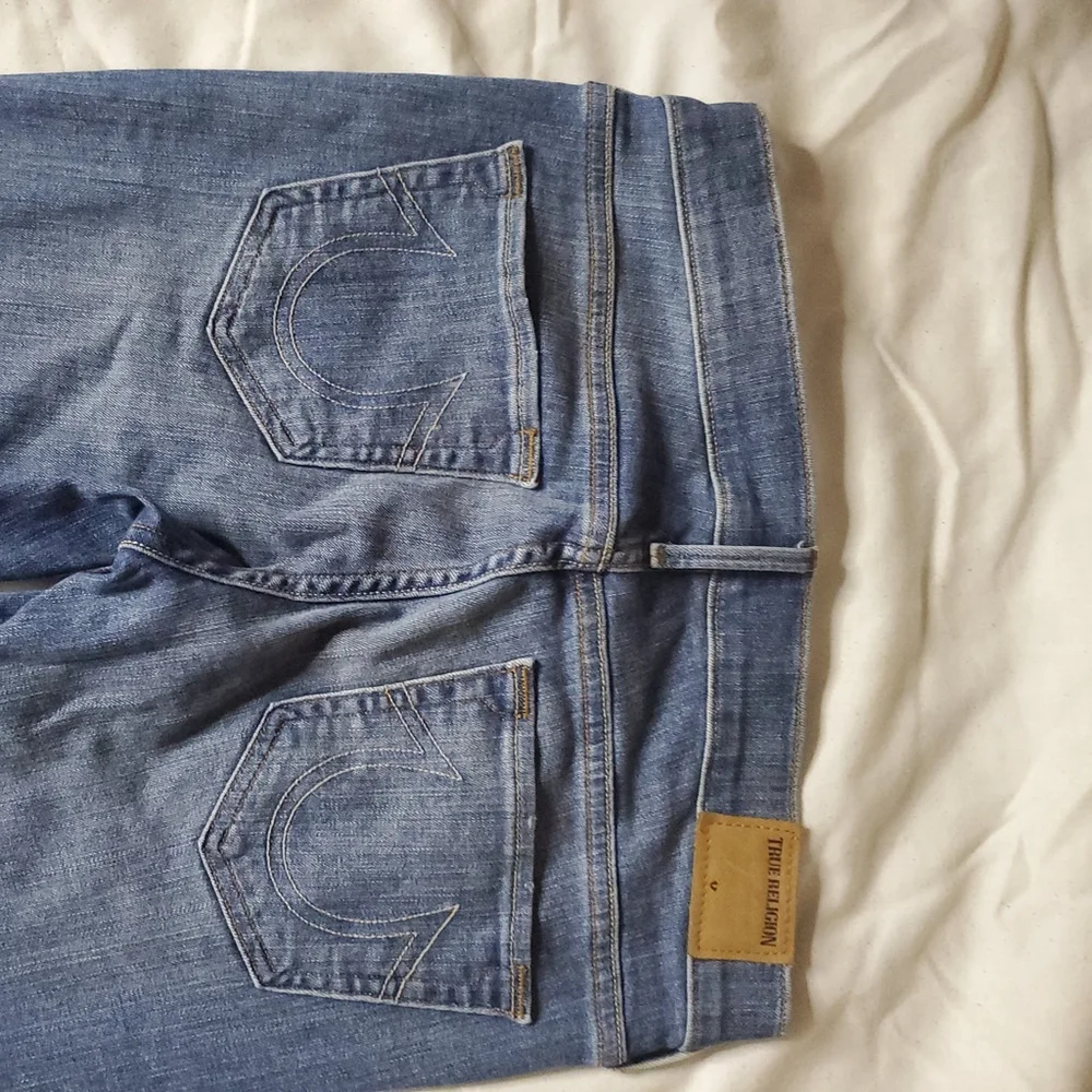 True Religion Sz 27 Blue Denim Straight Leg Womens Jeans - Picture 10 of 10